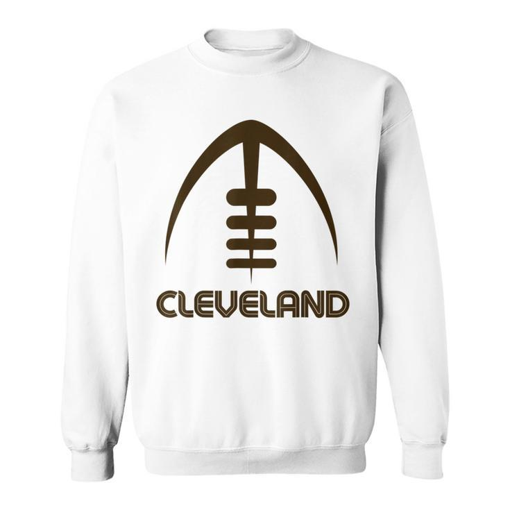Retro Cleveland Cle Orange Brown Vintage Design Classic Font  Sweatshirt