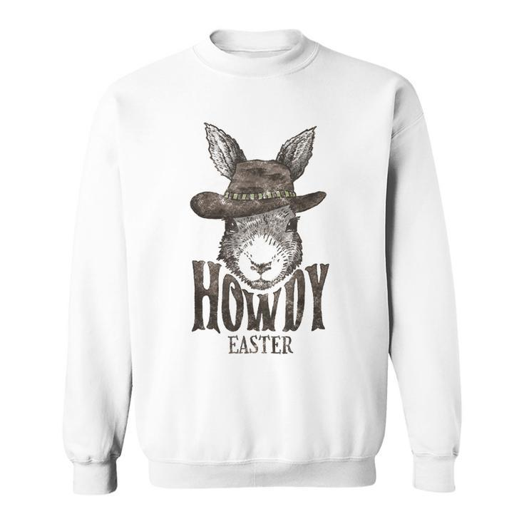 Retro Howdy Easter Bunny Cowboy Western Country Cowgirl Sweatshirt