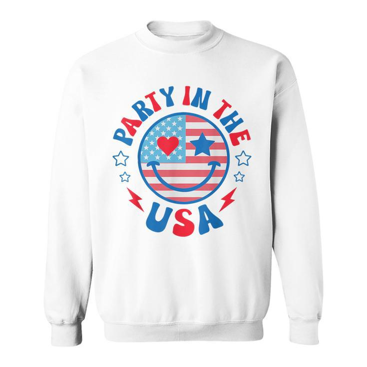 Retro Party In The Usa 4Th Of July America Patriotic  Sweatshirt