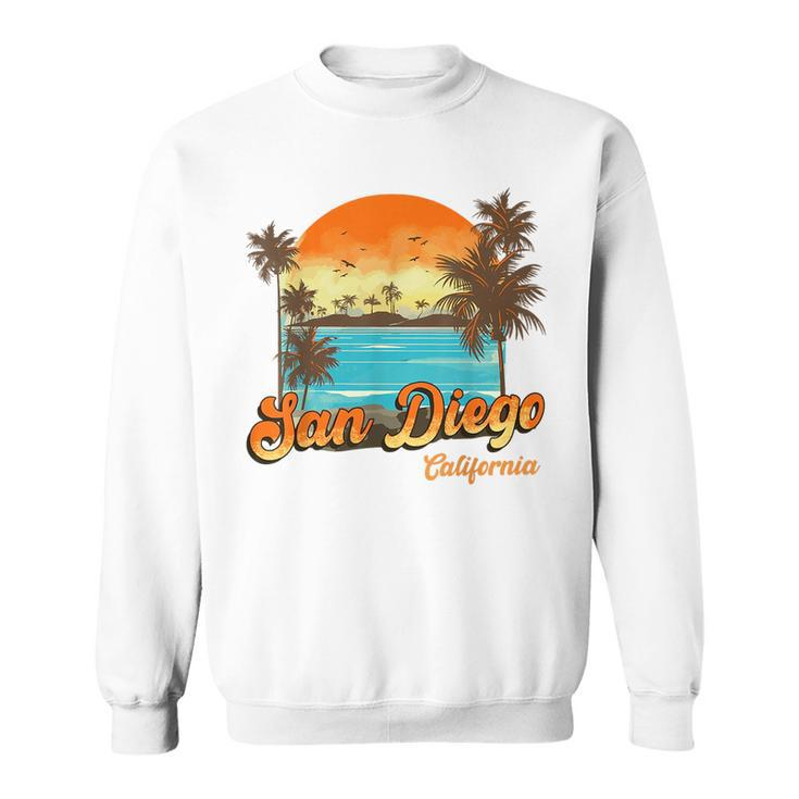San Diego Beach Summer Vacation Sunset Palm Trees  San Diego Funny Gifts Sweatshirt