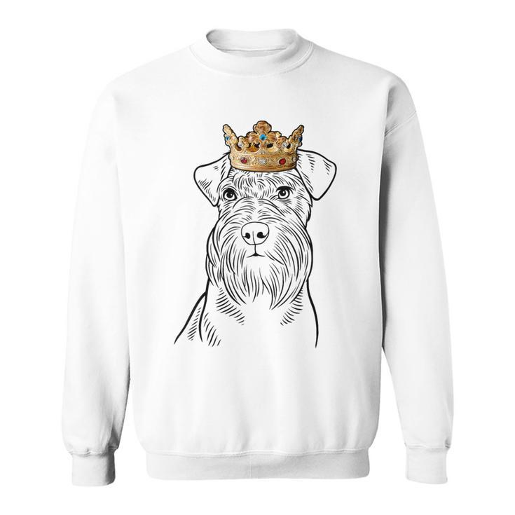 Schnauzer Dog Wearing Crown Sweatshirt