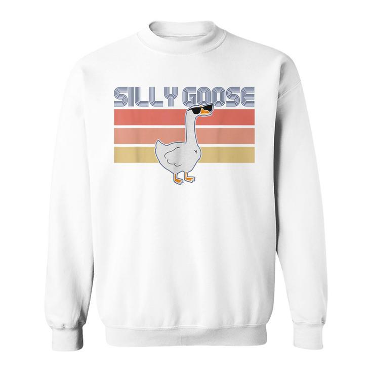 Silly Goose On The Loose Funny Silly Goose University Retro  Sweatshirt