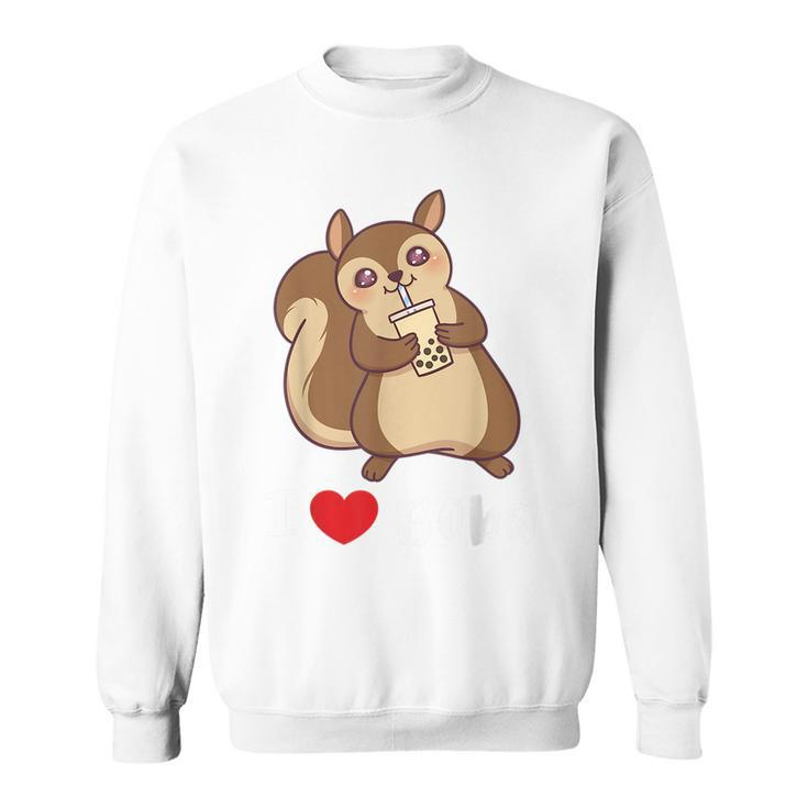 Squirrel I Love Boba Bubble Milk Tea Funny Gift Cute T  Sweatshirt