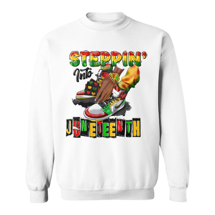 Stepping Into Junenth African American Black Shoes  Sweatshirt