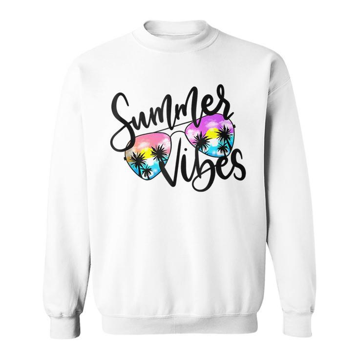 Summer Vibes Sunglasses Palm Tree Beach Sunshine Summer Trip  Sweatshirt