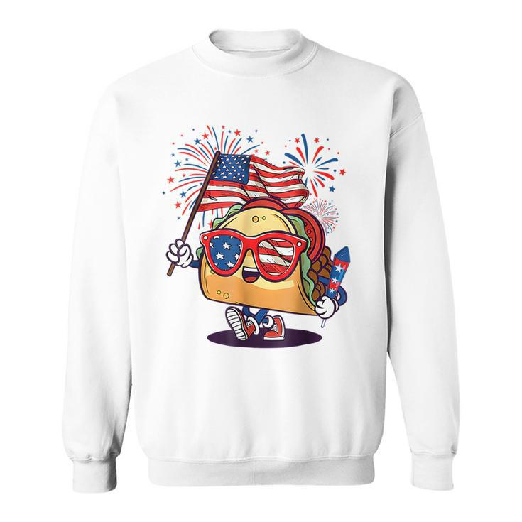 Taco Sunglasses American Flag Usa Funny 4Th Of July Gifts Usa Funny Gifts Sweatshirt