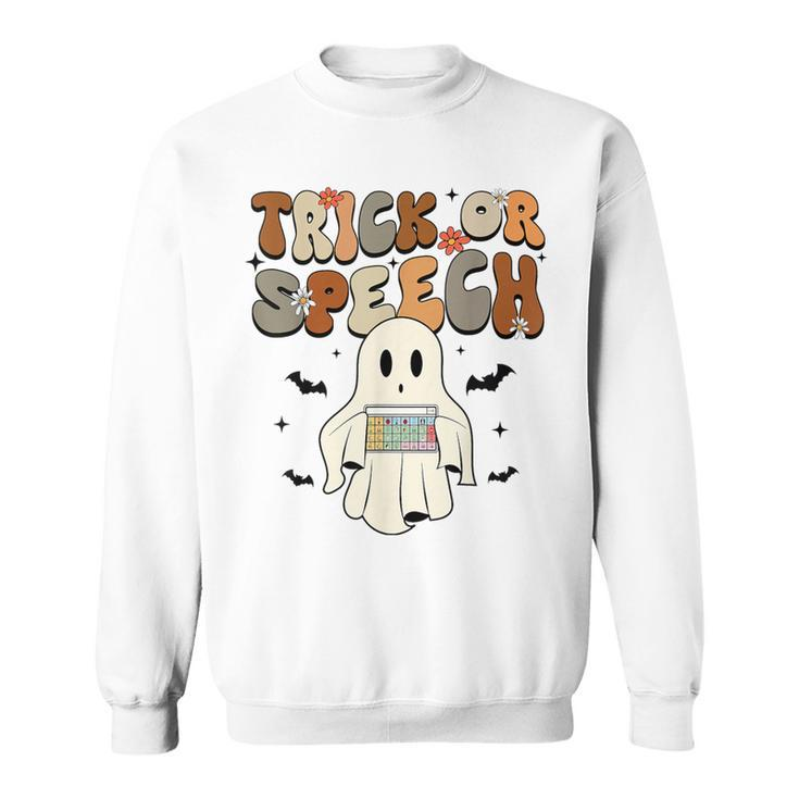 Trick Or Speech Halloween Speech Language Pathologist Slp Sweatshirt