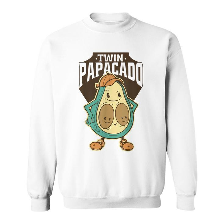 Twin Papacado Avocado Father Dad Fathers Day Father Of Twins  Gift For Mens Sweatshirt