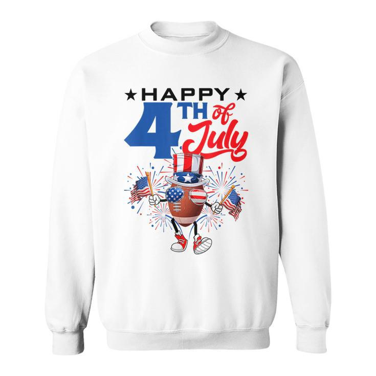 Uncle Sam Football Ball Fireworks Indepedence Day July 4Th  Sweatshirt