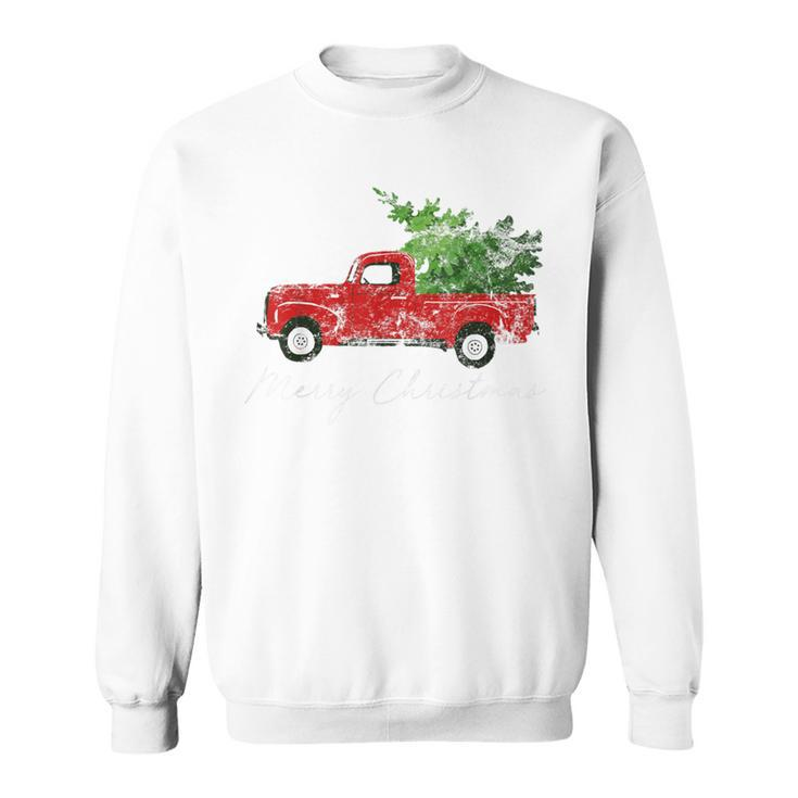 Vintage Christmas Classic Truck With Snow And Tree Sweatshirt