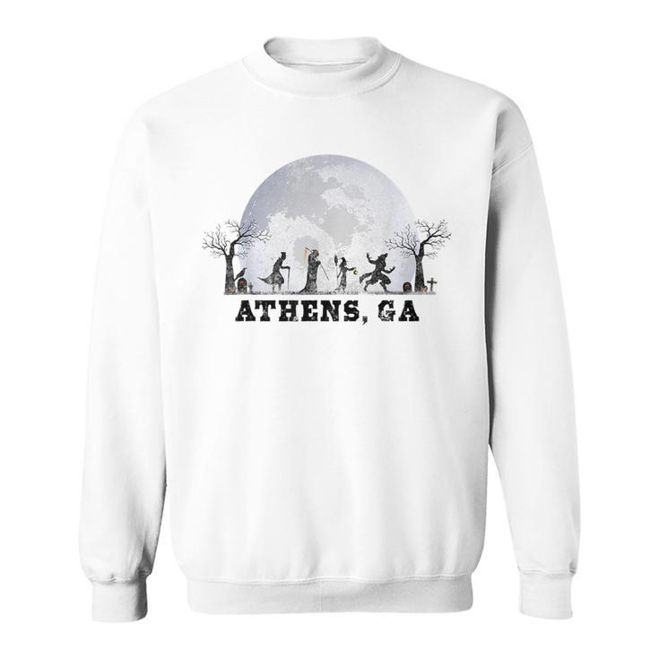 Vintage Halloween Full Moon In Athens Ga Retro Moon Funny Gifts Sweatshirt