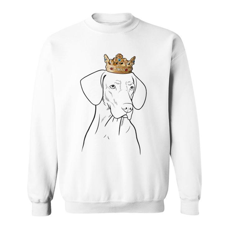 Vizsla Dog Wearing Crown Sweatshirt