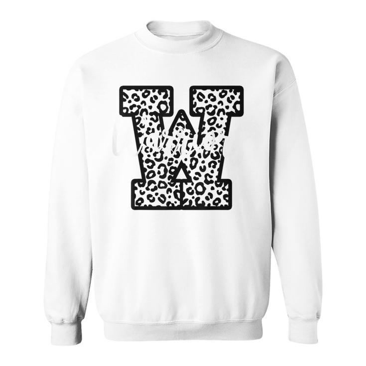 Warriors School Spirit Leopard Cheer Fan Game Day Sweatshirt