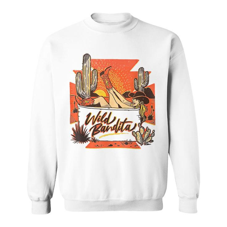 Western Wild Bandita Cactus Vintage Rentro Cowgirl Rodeo Sweatshirt