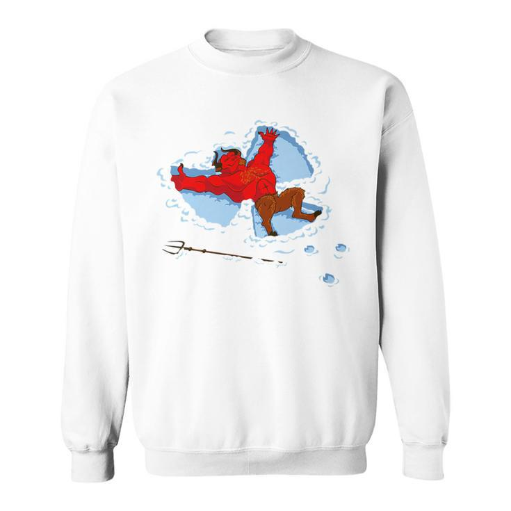I Wish I Were Cute Devil Making A Snow Angel Sweatshirt