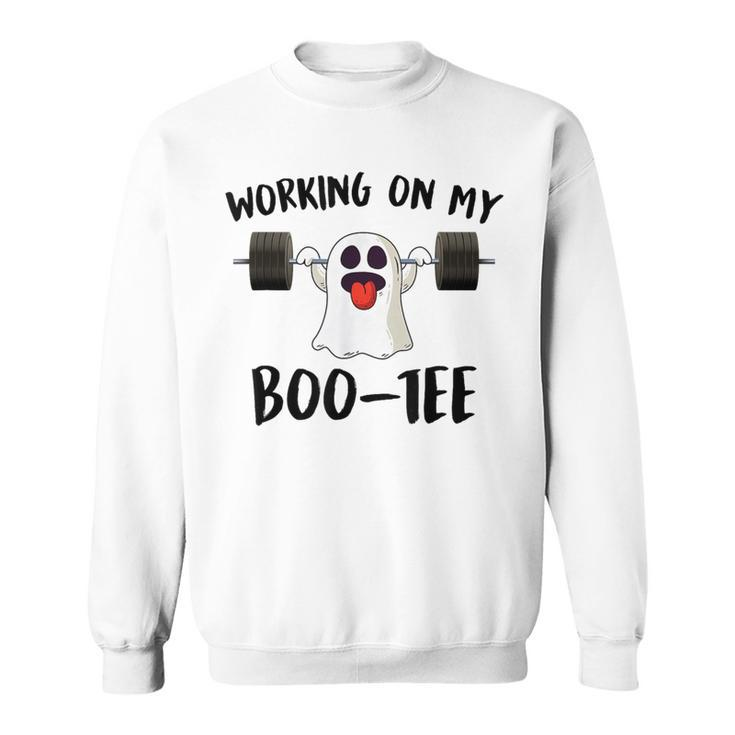 Working On My Boo Halloween Ghost Workout Gym Sweatshirt