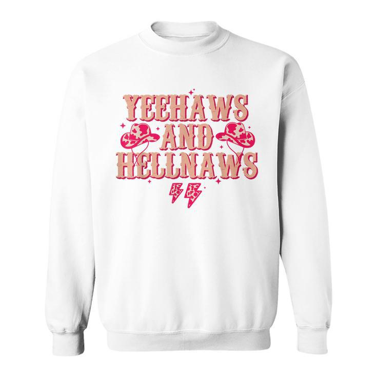 Yeehaw Preppy Pink Cowgirl Rodeo Western Country Girl Sweatshirt