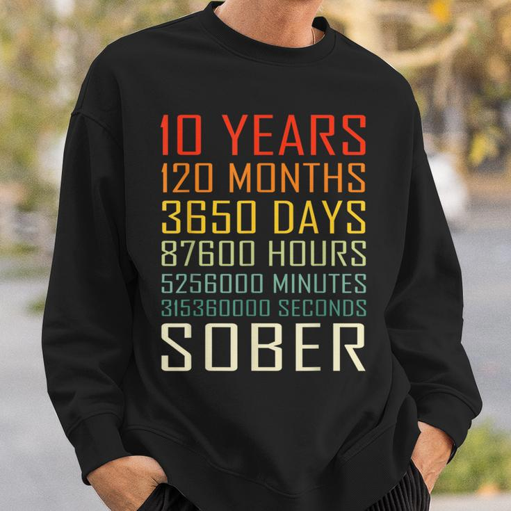 10 Year Sobriety Anniversary Vintage 10 Years Sober Sweatshirt Gifts for Him