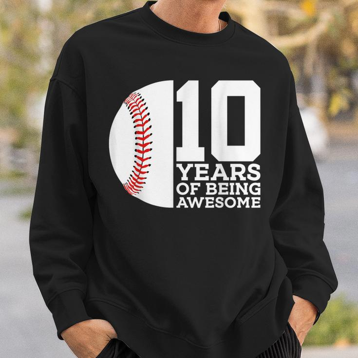 10 Years Of Being Awesome 10Th Birthday Baseball Sweatshirt Gifts for Him