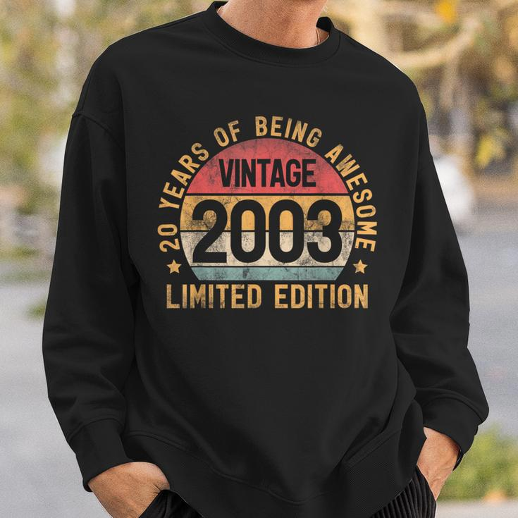 20Th Birthday Vintage 2003 Men Turning 20 Bday 20 Years Old Sweatshirt Gifts for Him