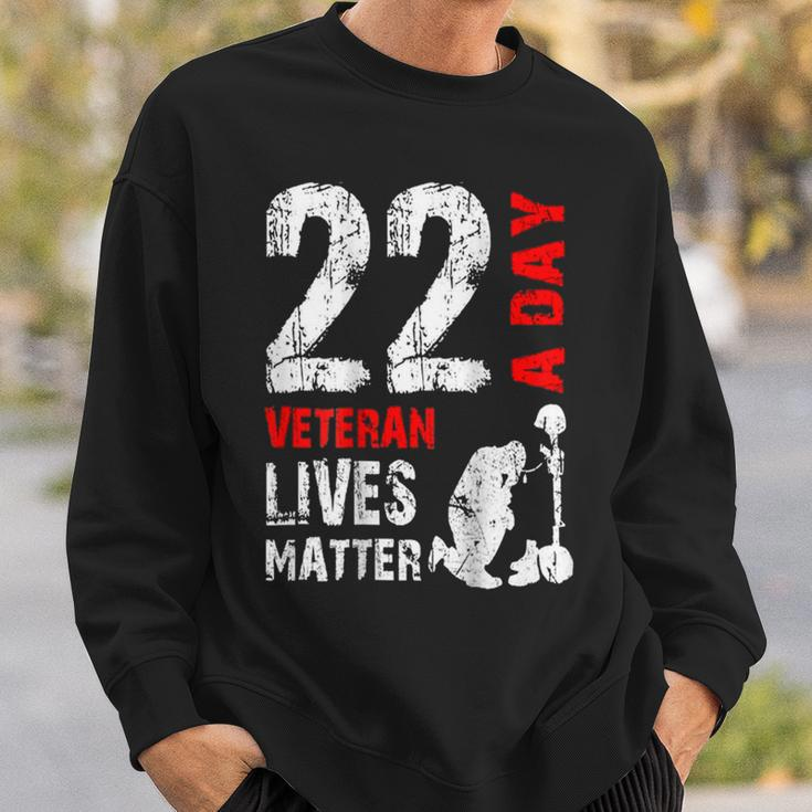 22 A Day Veteran Lives Matter Veterans Day Sweatshirt Gifts for Him