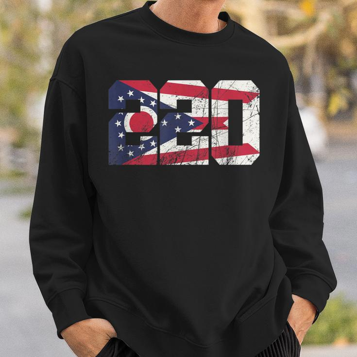 220 Area Code Flag Of Ohio State Vintage Sweatshirt Gifts for Him