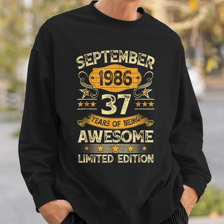 37 Years Old Vintage September 1986 37Th Birthday Sweatshirt Gifts for Him