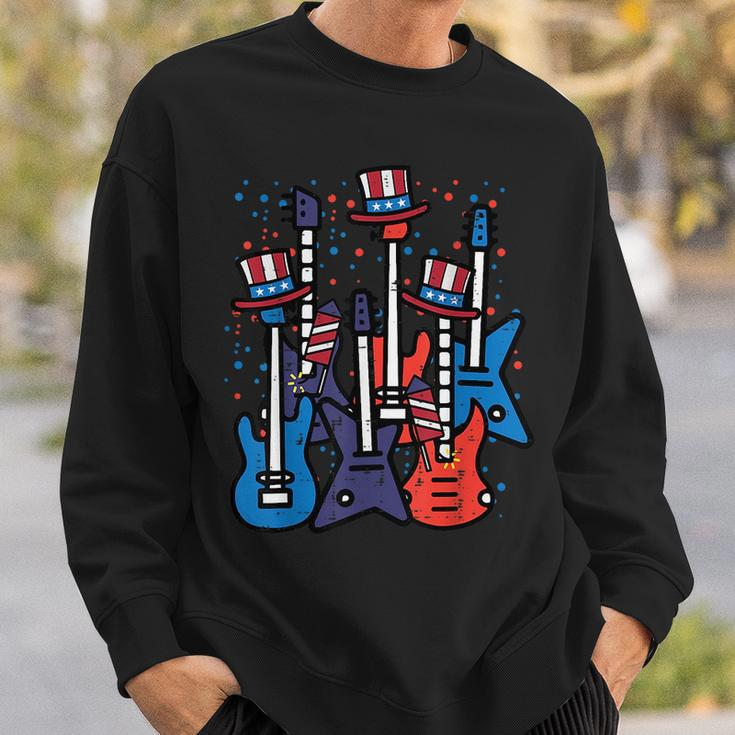 4Th July Rocker Guitars Us Flag Patriotic Rock Boys Kids Men Sweatshirt Gifts for Him