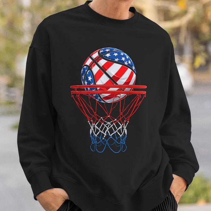 4Th Of July American Patriotic Basketball Us Flag Men Boys Patriotic Funny Gifts Sweatshirt Gifts for Him