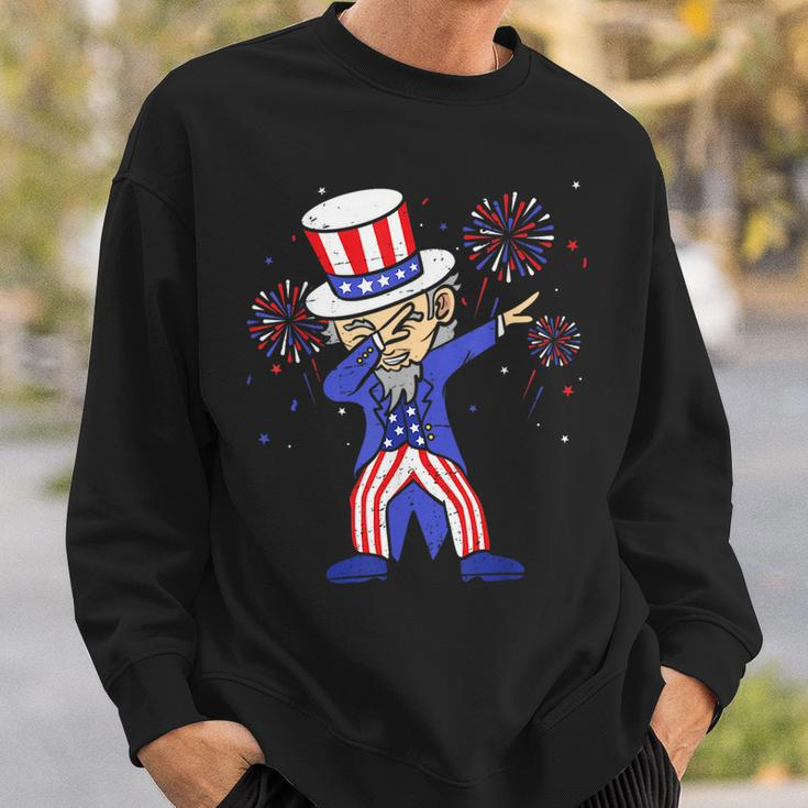 4Th Of July For Kids Funny Dabbing Uncle Sam Boys Men Sweatshirt Gifts for Him