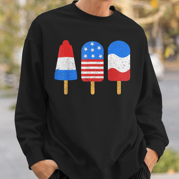 4Th Of July Ice Pops Red White Blue American Flag Patriotic Sweatshirt Gifts for Him