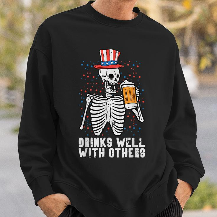 4Th Of July Skeleton American Flag Funny Patriotic Dad Men Patriotic Funny Gifts Sweatshirt Gifts for Him