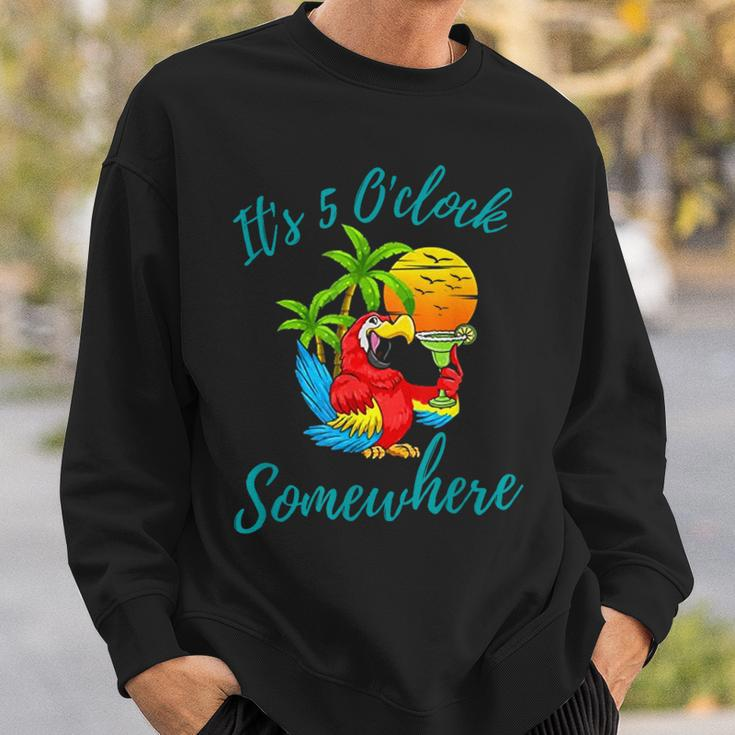 It Is 5 O'clock Somewhere Drinking Parrot Sweatshirt Gifts for Him