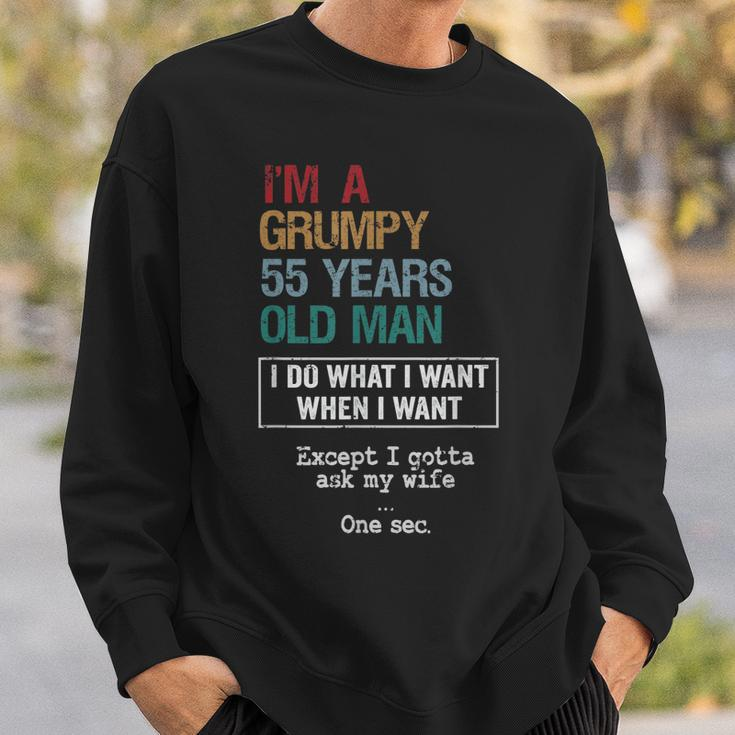 55 Years Grumpy Old Man Funny Birthday Sweatshirt Gifts for Him