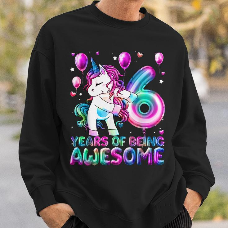 6 Years Of Being Awesome 6Th Birthday Girl Unicorn Party Sweatshirt Gifts for Him