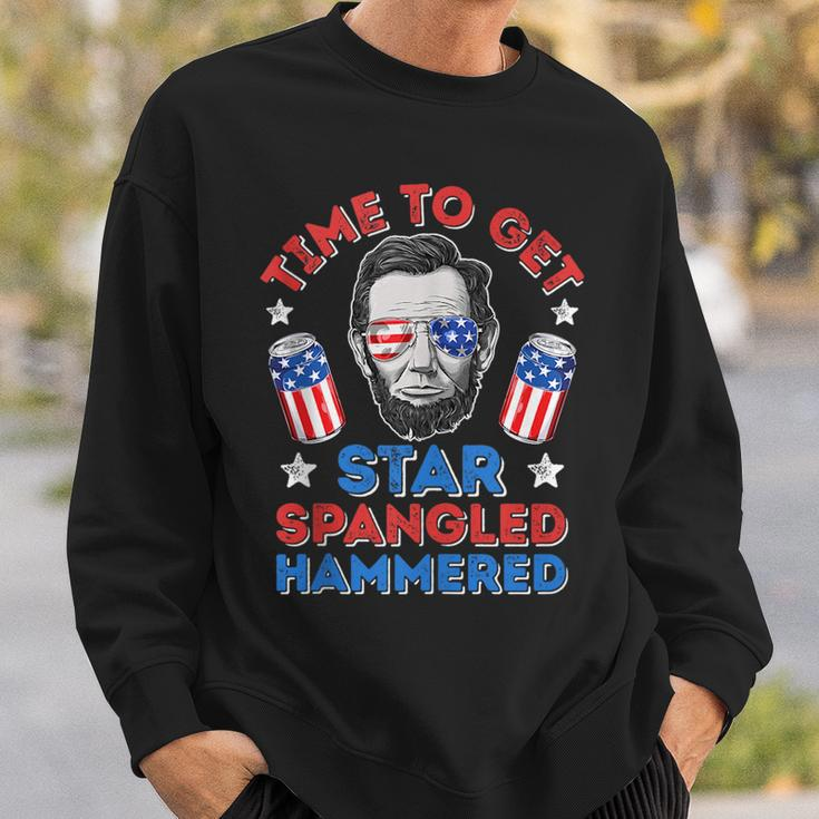Abe Lincoln 4Th Of July Time To Get Star Spangled Hammered Sweatshirt Gifts for Him