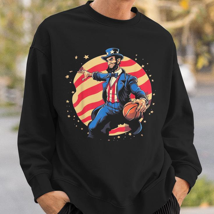 Abraham Lincoln Usa Fourth 4Th Of July Funny Basketball Sweatshirt Gifts for Him