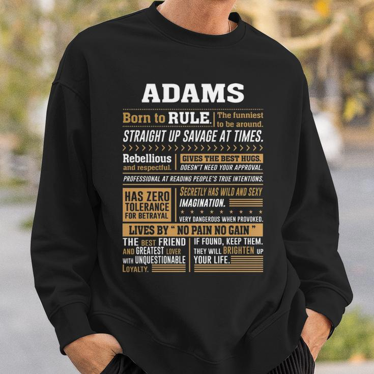 Adams Name Gift Adams Born To Rule Sweatshirt Gifts for Him