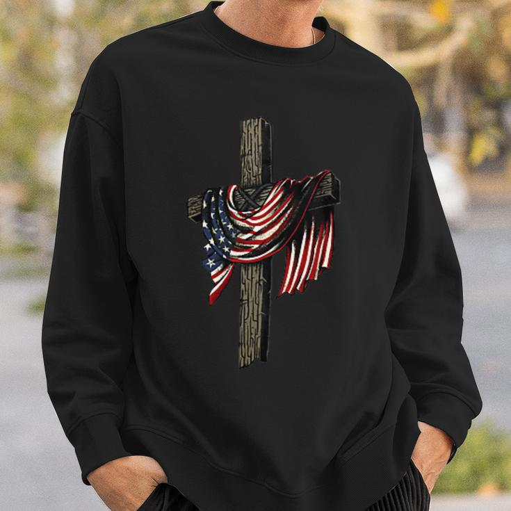 American By Birth Christian By Choice Dad By The Grace Sweatshirt Gifts for Him