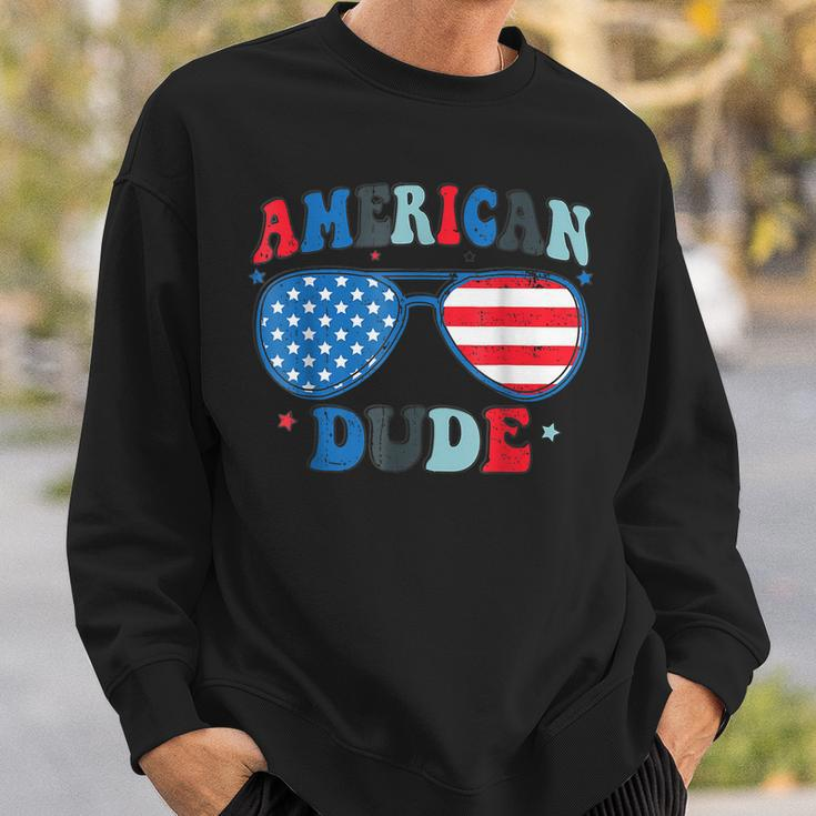 American Dude Sunglasses 4Th Of July Patriotic Boy Men Kids Sweatshirt Gifts for Him