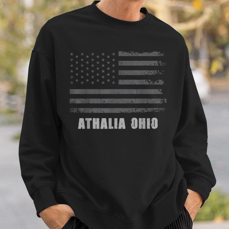 American Flag Athalia Ohio Usa Patriotic Souvenir Sweatshirt Gifts for Him