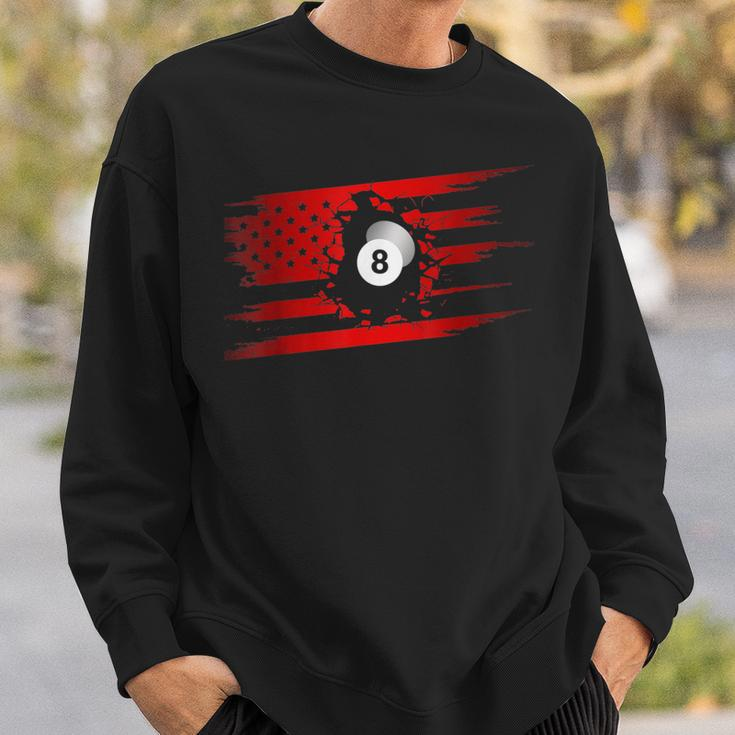 American Flag Billiards Apparel - Billiards Sweatshirt Gifts for Him