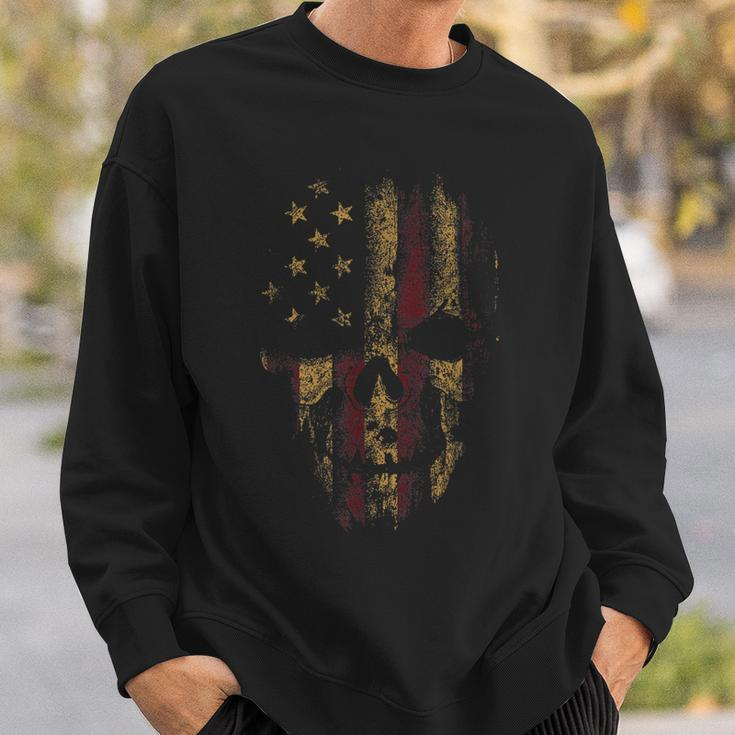 American Skull Flag Patriotic Happy 4Th Of July Sweatshirt Gifts for Him
