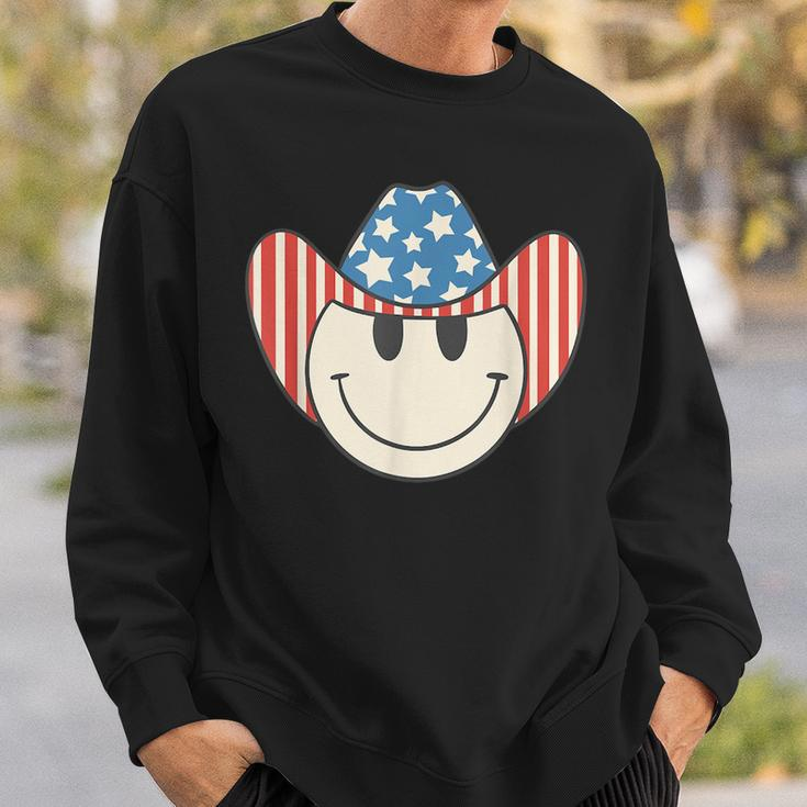 American Smile Face Cowboy Cowgirl 4Th Of July Howdy Rodeo Sweatshirt Gifts for Him