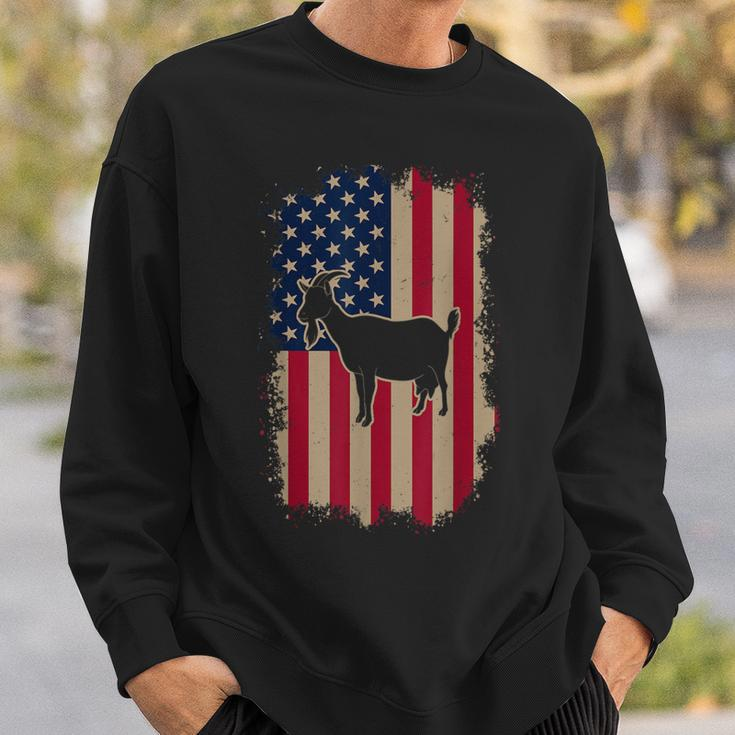 American Us Flag Fainting Goat Sweatshirt Gifts for Him