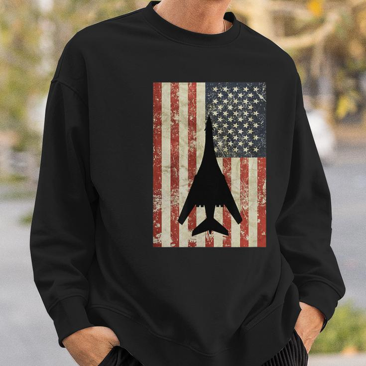 American Usa Flag B-1 Lancer Bomber Army Military Pilot Sweatshirt Gifts for Him