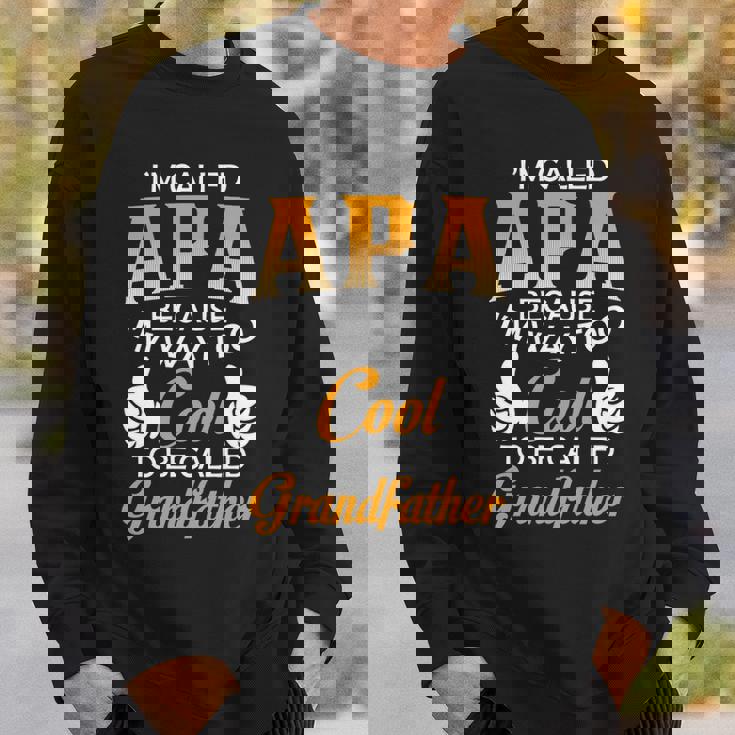 Apa Grandpa Gift Im Called Apa Because Im Too Cool To Be Called Grandfather Sweatshirt Gifts for Him