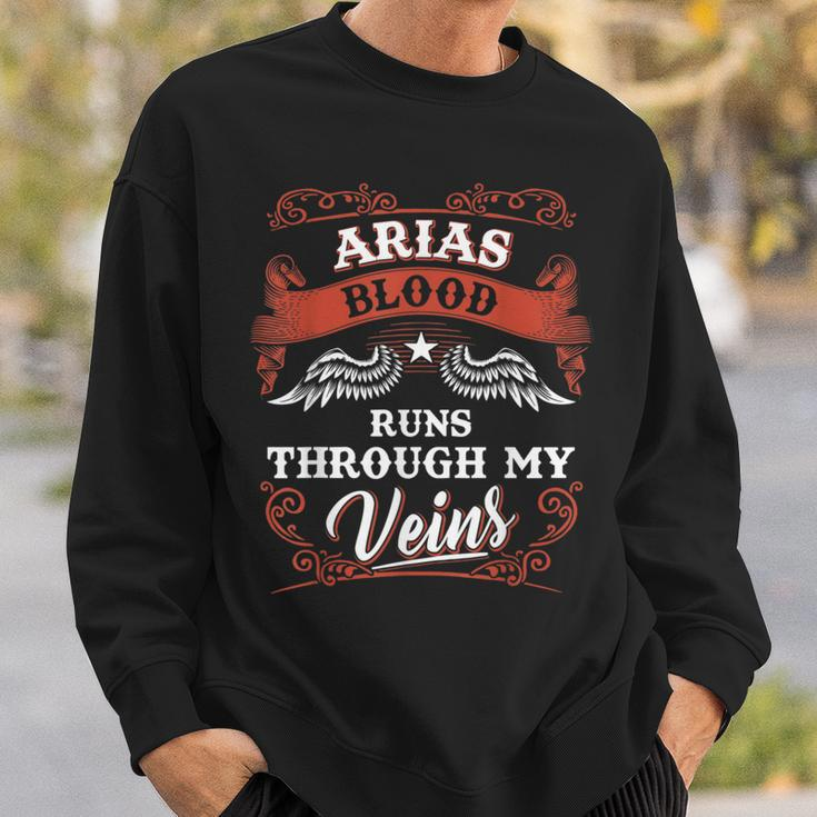 Arias Blood Runs Through My Veins Family Christmas Sweatshirt Gifts for Him