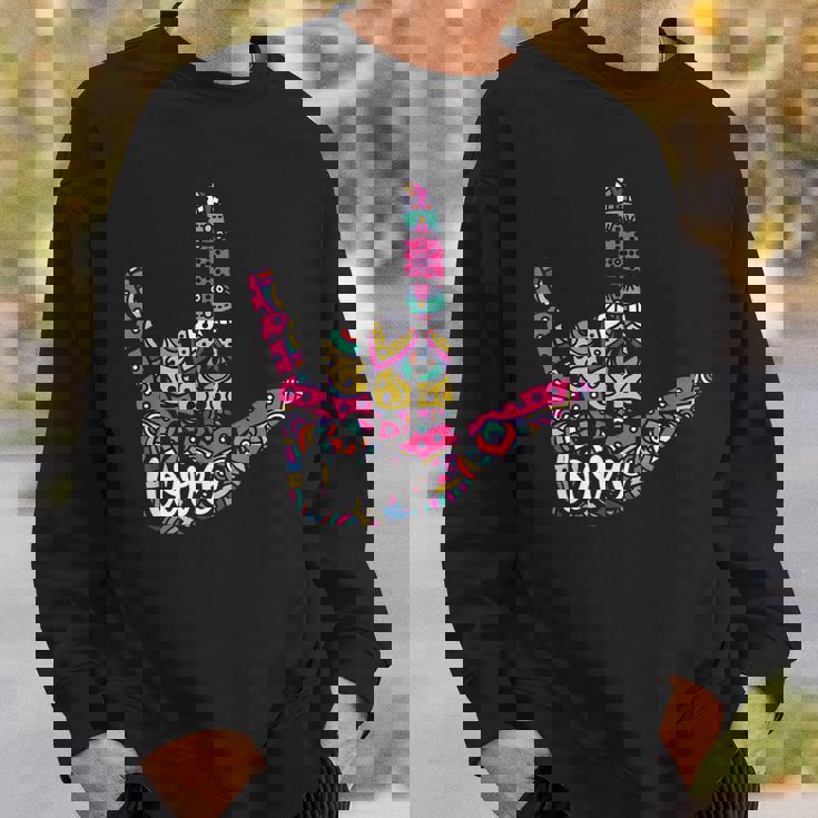 Asl Sign Language I Love You American Sign Language Sweatshirt Gifts for Him