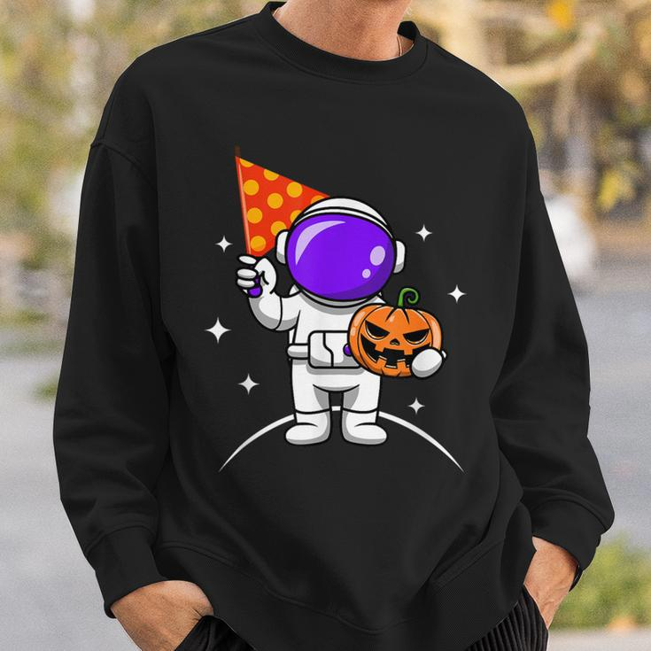 Astronaut Pumpkin Lazy Halloween Costume Cool Spaceman Sweatshirt Gifts for Him